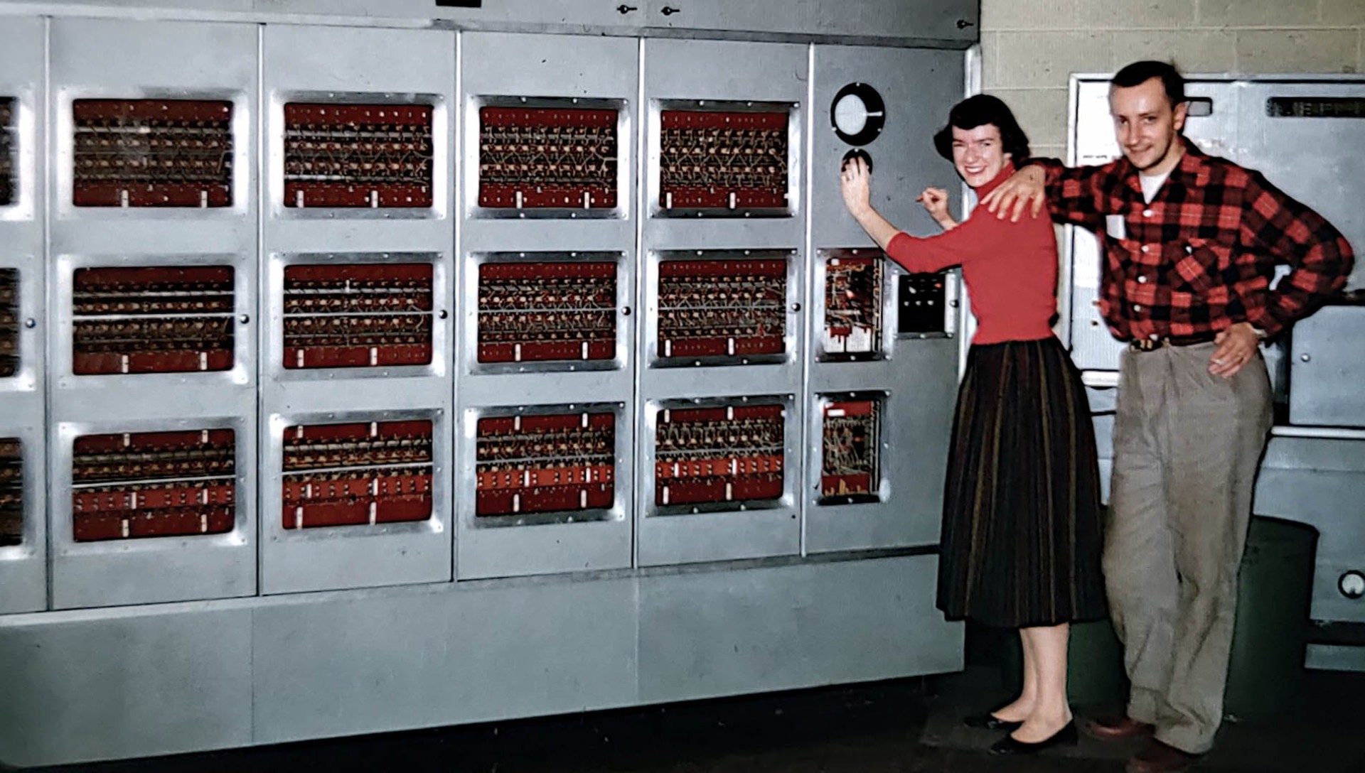 Computer ILLIAC I costruito presso l'Università dell'Illinois (USA, 1957 circa)